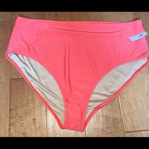 Old Navy NWT High-Waisted Classic Bikini Swim Bottoms for Women coral overtone